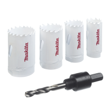 Zestaw otwornic 22, 25, 29, 32 mm + adapter + wiertło prowadzące Makita D-33641