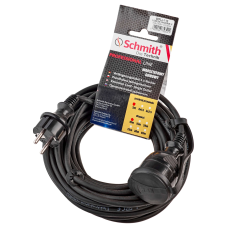 Przedłużacz gumowy, przewód 3x1,5mm, 15m, czarny Schmith SPPLJ-2-15