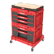 Zestaw szuflad na platformie kołowej Qbrick System ONE 2.0 WORKSHOP DRAWERS SET nr 5 RED Ultra HD Custom