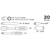 Zestaw kluczy nasadowych 1/4", 3/8" 20szt. Top Tools 38D520