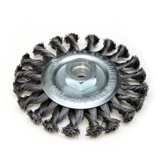 Szczotka druciana tarczowa stalowa 115mm, M14, drut skręcany Dedra F39-115