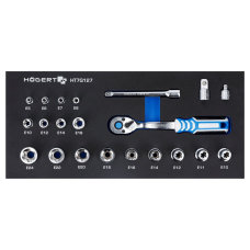 Klucze nasadowe 3/8″, wkładka 22 elementy Högert HT7G127