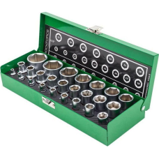 Klucze nasadowe 1/2", 1/4", zestaw 25 elementów Rockforce RF-50121G