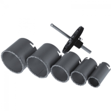 Wycinacz nasypem węglika wolframu komplet, średnice 33,43,53,67,73 mm Dedra DED1517