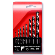 Zestaw 8 wierteł do metalu 4; 4,5; 5; 6; 7; 8; 10mm Dedra WMS08