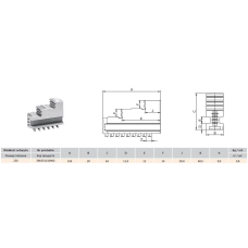 Szczęki jednolite twarde wewnętrzne 250mm Bison S.A. 398535150900