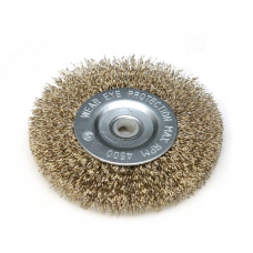 Szczotka druciana tarczowa mosiądz.150mm,  śr.otworu 16mm Dedra F33-150