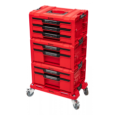 Zestaw szuflad na platformie kołowej Qbrick System PRO 2.0 DRAWER SET EXPERT RED Ultra HD Custom