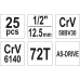 Zestaw narzędziowy 1/2", 25szt. Yato YT-38741