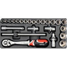 Wkładka do szuflady nasadki i akcesoria 1/2" 24 części Yato YT-5537