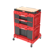 Zestaw szuflad na platformie kołowej Qbrick System ONE 2.0 WORKSHOP DRAWERS SET nr 7 RED Ultra HD Custom