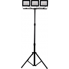 Naświetlacz LED 3x50W z czarnym statywem Schmith SL-S20