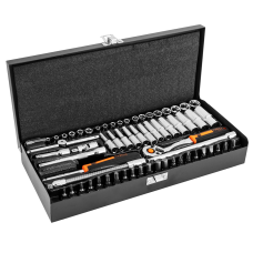 Klucze nasadowe 1/4", zestaw 63 elementów Neo 10-008