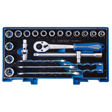 Klucze nasadowe 1/2" 6-kątne, zestaw 24 elementów King Tony 4524MRV05