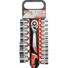 Komplet nasadek 1/2" z grzechotką (19szt.) Yato YT-38681