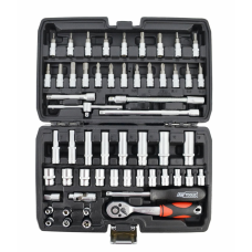 Klucze nasadowe 1/4", zestaw 56 elementów Awtools AW39056BL