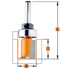 Frezy modelowe z prowadzeniem na łożysku D-19 I-50,8 średnica łożyska-19 trzpień-12 Cmt 912.691.11B