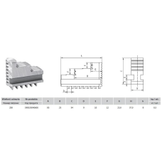 Szczęki jednolite twarde zewnętrzne 200mm Bison S.A. 411071/2012